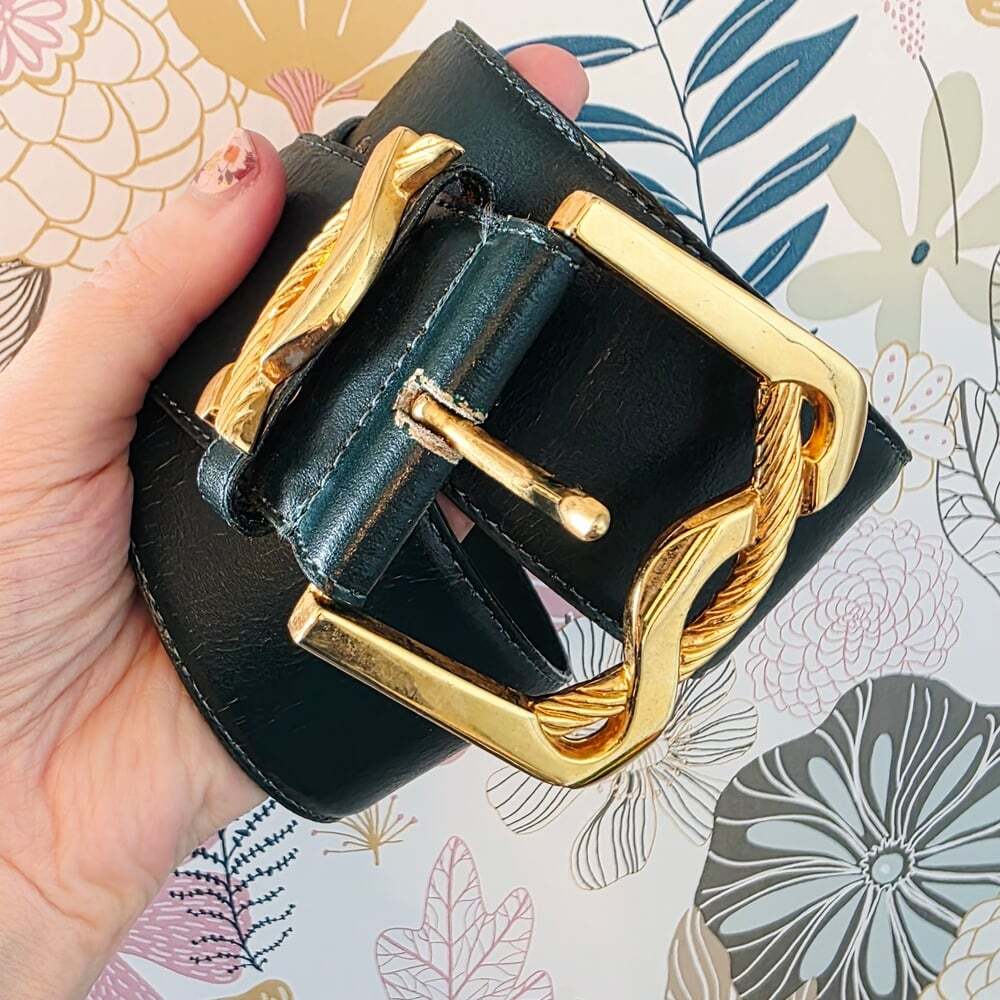 Vintage Green Leather Belt